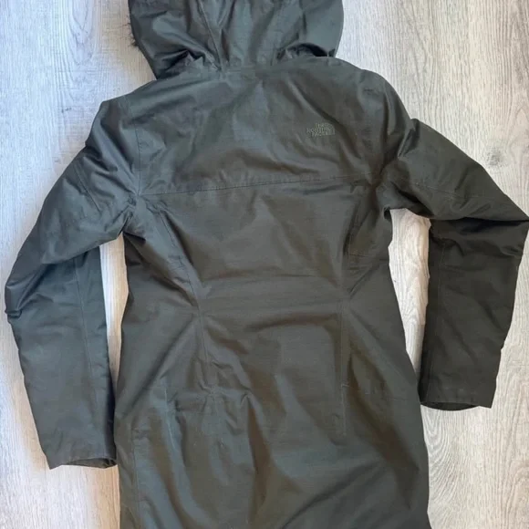 The North Face Olive Green Parka with Faux Fur Hood - Picture 11 of 11
